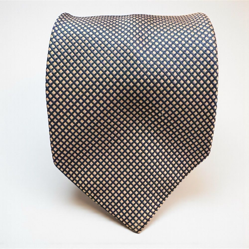 Ermenegildo Zegna Pink and Navy Blue Silk Tie